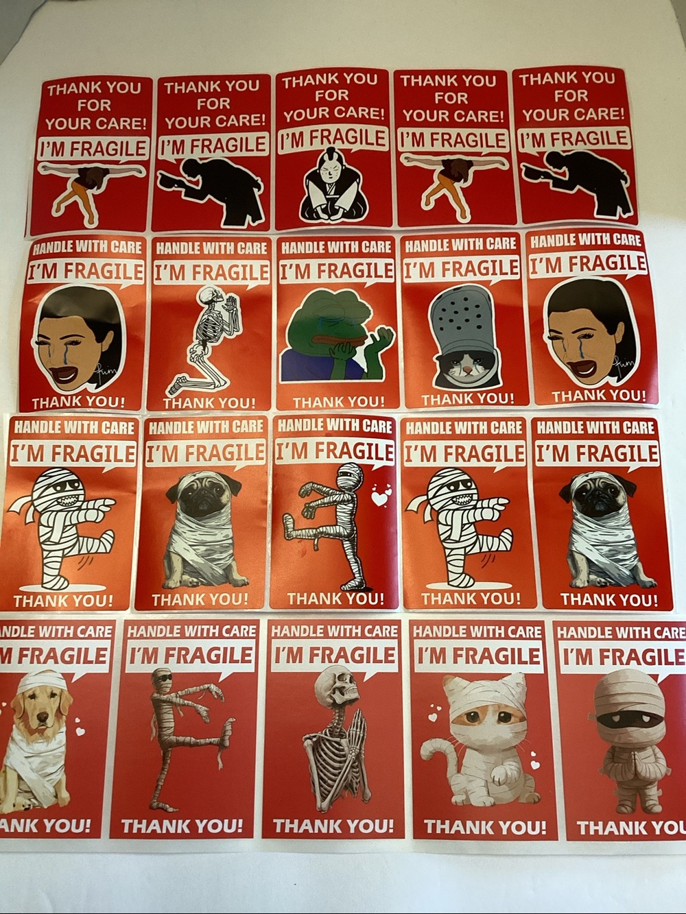 💕5/25💕Funny Fragile Stickers 50 Your Choice
